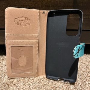 Raven case for Motorola 5G Teal and Black